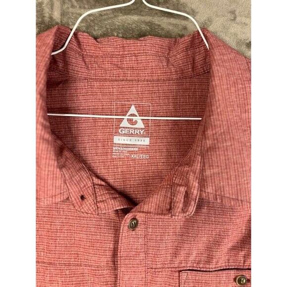 Gerry Button Up Shirt Mens XXL 2XL‎ Short Sleeve Red Front Pocket Hiking - Picture 2 of 3